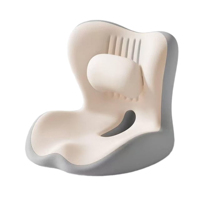 Cojín soporte para el coxis, almohada para la espalda, funda lavable, cojín ergonómico asiento espuma viscoelástica, cojines para sillas Beige