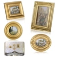 thumbnail image 1 of 4 Pcs Vintage Picture Frames, Golden Embossed Antique Picture Frames, Baroque Mini Photo Frames, Collage Wall Mount & Tabletop Photo Display for Gallery Home Decor, 1 of 6