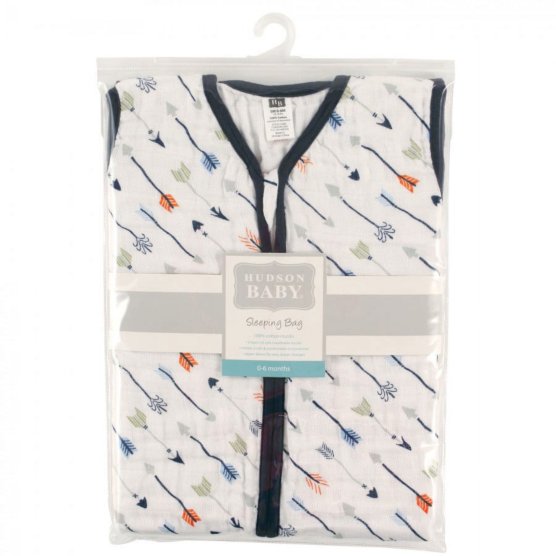 Hudson Baby Infant Boy Muslin Cotton Sleeveless Wearable Sleeping Bag, Sack, Blanket, Arrow, 18-24 Months