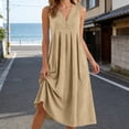 thumbnail image 5 of Afdoent Dresses For Women Linen Maxi Dresses For Casual V Neck Long Dress Sleeveless With Pockets Beach Travel Vacation Long Sundress Boho Beach Dress, 5 of 5