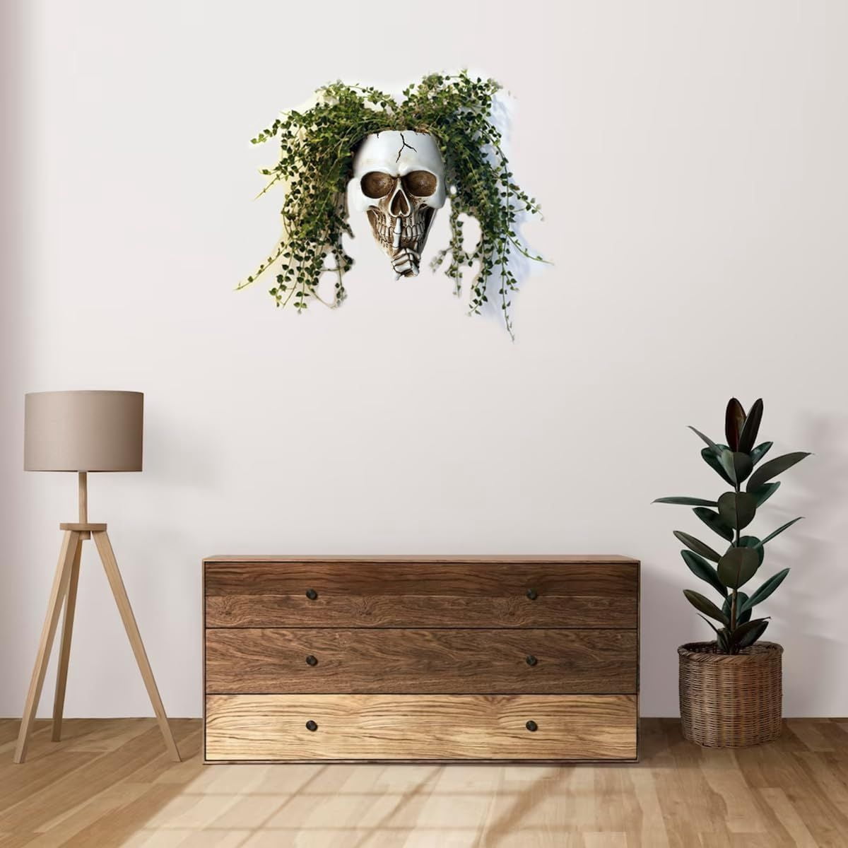 Skull Face Hanging Planter with Drainage Hole for Indoor Outdoor Plants