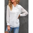 thumbnail image 6 of Asyoly Womens Tops Casual Solid Color V Neck Elegant Shirts Long Sleeve Button Down Work Blouses for Women, 6 of 6