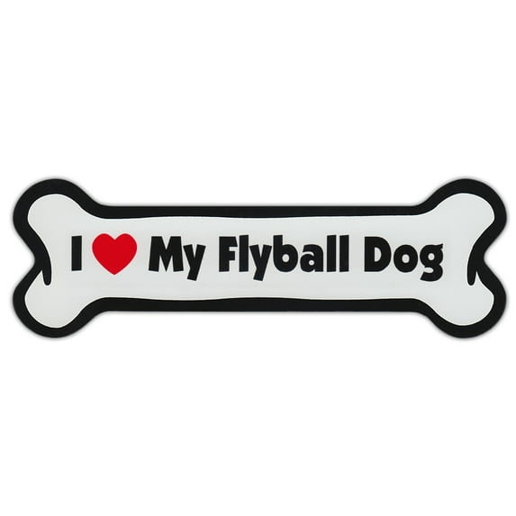 Dog Bone Shaped Car Magnets: I Love My Flyball