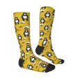 thumbnail image 3 of Balery Cartoon Bear Yellow Printed Novelty Socks Men's Women's Crew Socks Sports Socks Knee High Socks Cotton Socks Quirky and Cool Socks, 3 of 9