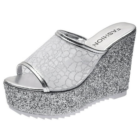 

adviicd Platform Sandals for Women Cute Womens Slippers Summer On Wedge Ladies Platform Slippers Casual Slip Toe Shoes Summer Slippers for Women Indoor