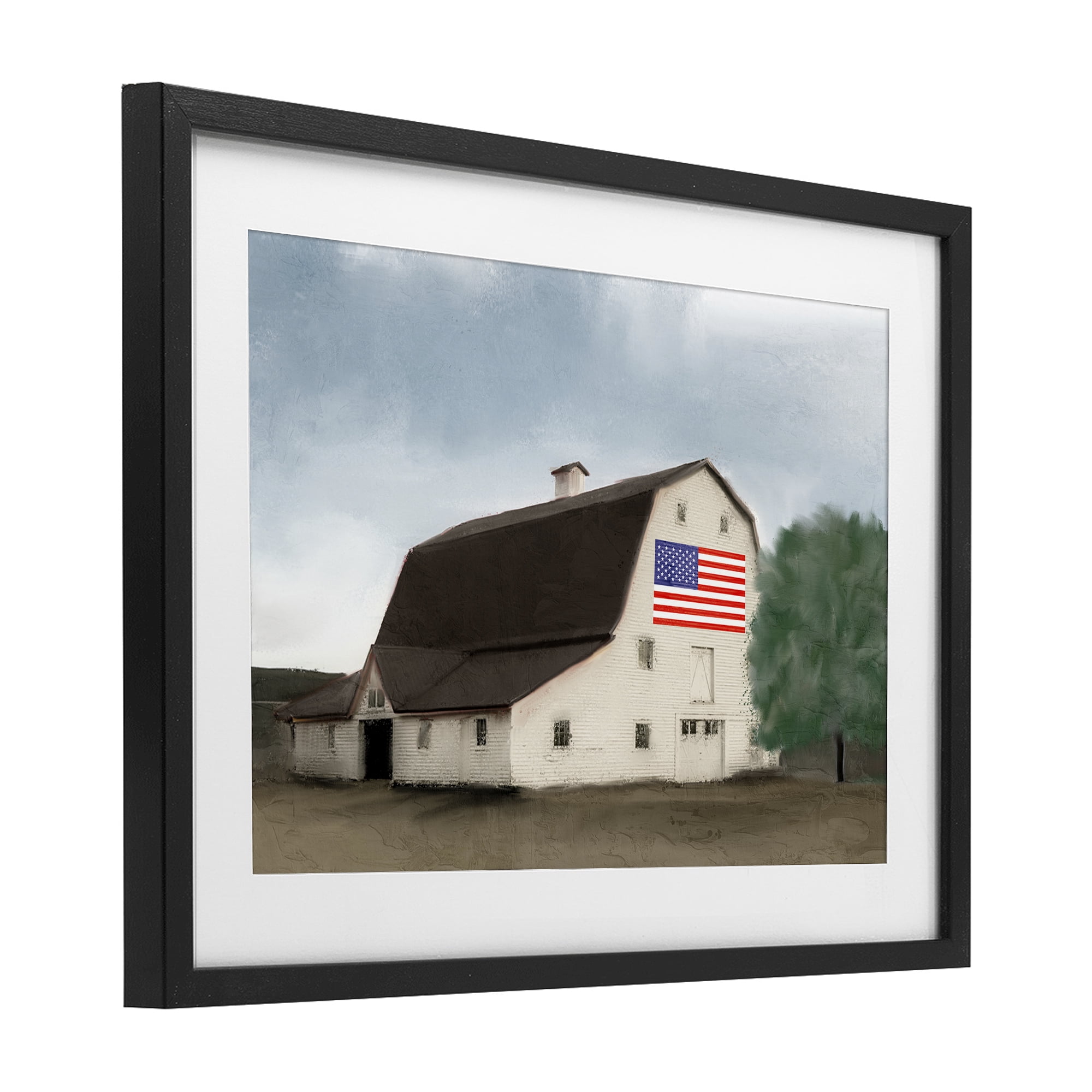 Stupell Industries American Barn Dreams Black Framed Print Under Glass, design by Kim Allen