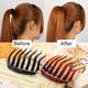 thumbnail image 5 of 2 inserciones de plástico para el cabello, peine, donut, almohadilla para cola de caballo, accesorio básico para el cabello, peinado trenzado para mujeres y niñas (negro+café) ER, 5 of 5