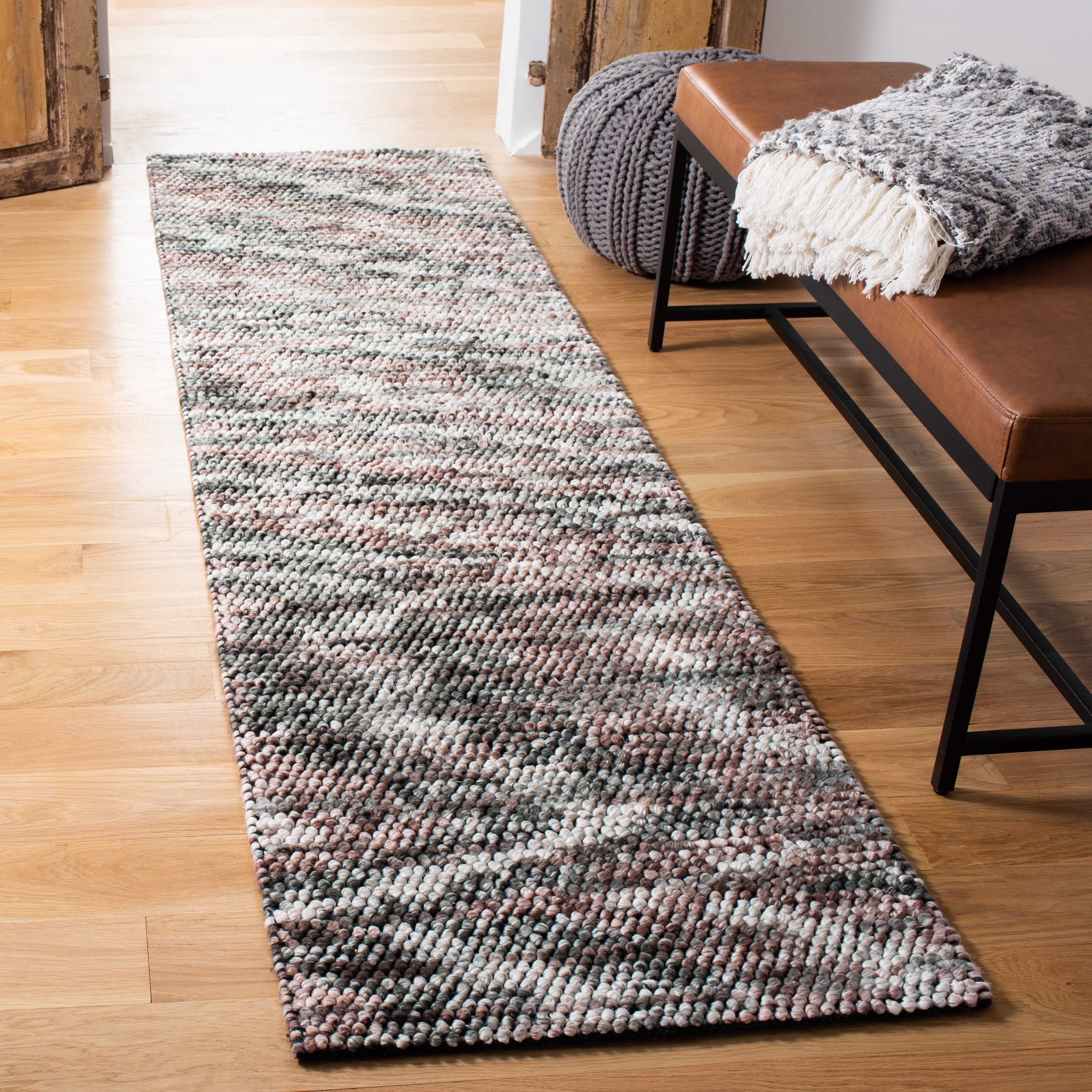 SAFAVIEH Natura Shelby Abstract Runner Rug, Brown/Ivory, 2'3" x 8'