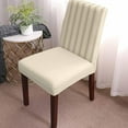 thumbnail image 2 of Dining Chair Covers Set of 4,Abstract Blue Geometric Stripe Universal Stretch Kitchen Seat Covers Parsons Chair Protector Slipcover for Home Restaurant Party Decor,Vintage Striped Beige Back, 2 of 6