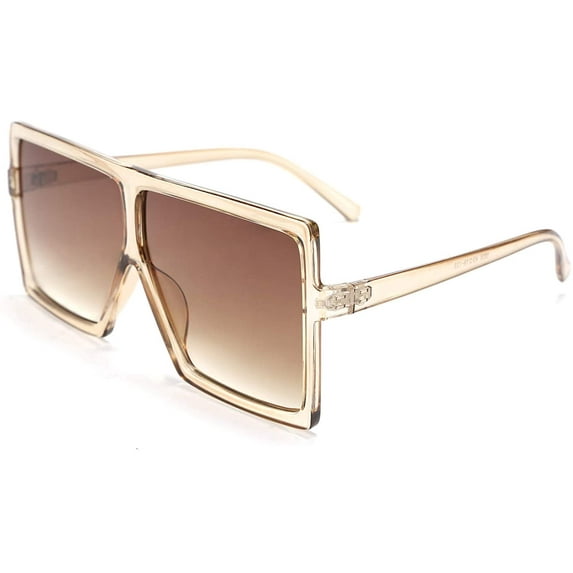 FEISEDY Women Square Oversized Sunglasses One Piece Fashion Female Big Large Frame UV400 B2539