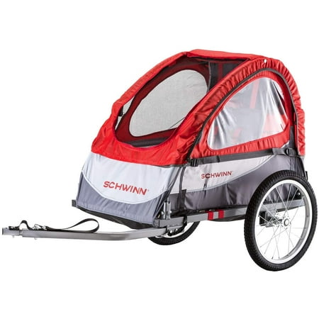 Schwinn Trailblazer Bike Trailer for Toddlers, Kids, Single and Double Baby Carrier, single Canopy, Universal Coupler, 16-20-inch