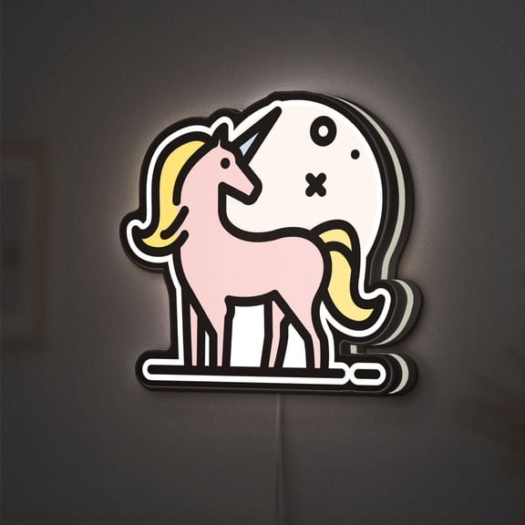 Unicorn 3D Novelty Light Box, Whimsical Night Light for Nurseries and Fantasy Themed Kids' Rooms (Height 12 inch, 30cm)