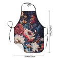 thumbnail image 4 of Naloa 1Pack Adjustable Bib Apron Waterdrop Resistant Cooking Kitchen Aprons for Women Men Chef, Colorful Flower Peacock Print, 4 of 5