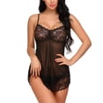 thumbnail image 2 of Lencería sexy Encaje Satén Seda Suspensor Ropa de dormir Camisón Babydolls Pijama Traje exótico Vestido transparente para mujer xuanjing unisex, 2 of 2
