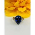 thumbnail image 2 of HeartsAndYou 1.3ct Natural Blue Sapphire Three Stone Engagement Ring 14k SOLID White Gold, 2 of 9