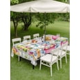 thumbnail image 3 of Easter Gnomes Outdoor Tablecloth - 54x80 Inch Rectangle Dining Table Cover, Spring Floral Eggs Flowers Butterflies Gray Plaid Waterproof Outdoor Table Cloth with Umbrella Hole & Zipper for Patio, 3 of 7