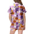 thumbnail image 4 of NIEWTR Halloween Short Sleeve Pajamas Set For Kids Girls Pumpkin Ghost Print Collared Tops and Shorts Pjs Set Breathable Relax Fit Kids Halloween 2 Pieces Nightwear, 4 of 5
