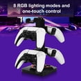 thumbnail image 3 of Soporte para auriculares gaming RGB de escritorio, soporte para mando con 3 puertos USB, base giratoria de 360° y gancho desmontable para accesorios de Xbox/PS5/PC, 3 of 6