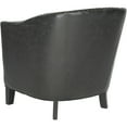 thumbnail image 3 of SAFAVIEH Evander Bicast Leather Club Chair, Antique Black with Brass Nail Heads, 3 of 4