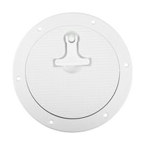 Unique Bargains 6" Boat Inspection Deck Plate Hatch White Nylon White Nylon W/ T-handle Pre-drilled Holes for Boat Yacht