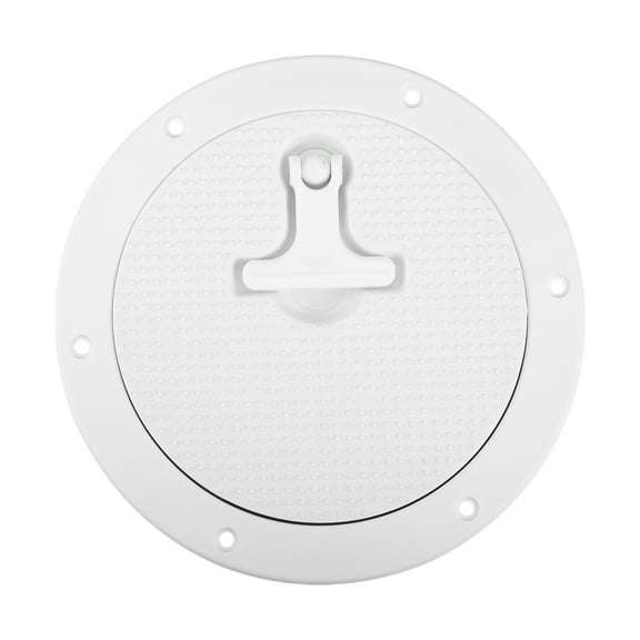 Unique Bargains 6" Boat Inspection Deck Plate Hatch White Nylon White Nylon W/ T-handle Pre-drilled Holes for Boat Yacht