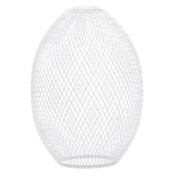 Bewildely Cubierta de accesorios de iluminación de pantalla de alambre de hierro para cocina de dormitorio Iluminación novedosa Blanco