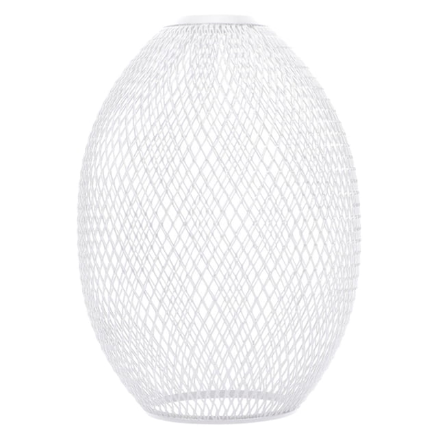 Bearachild Cubierta de accesorios de iluminación de pantalla de alambre de hierro para dormitorio cocina blanco Type2 NO2