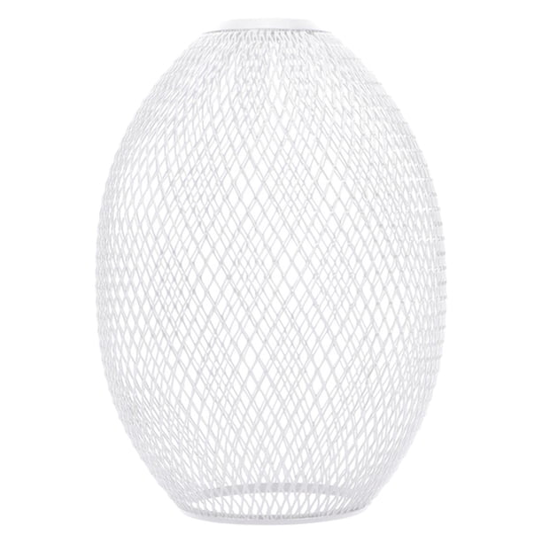 Bewildely Cubierta de accesorios de iluminación de pantalla de alambre de hierro para cocina de dormitorio Iluminación novedosa Blanco