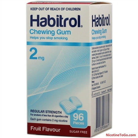 Habitrol Gum 2mg Nicotine Fruit Flavor 96 Pieces Quit Smoking