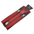 thumbnail image 2 of Toptie Unisex Suspenders Solid Color Y-Back Clip Suspender - 1 Inch Wide-Red, 2 of 7