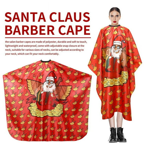 New Adjustable Haircut Cape Christmas Style Hairdressing Barber Cloth Gown Styling G19371