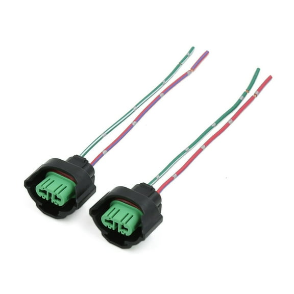 Unique Bargains 2 Pcs H11 Headlight Bulb Female Wire Harness Connector Wiring Socket Adapters Black