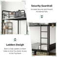 thumbnail image 5 of Hijob Metal Twin over Twin Bunk Bed with Storage Bag, 2 Convertible Twin Beds Loft bed, Black Brown, 5 of 10