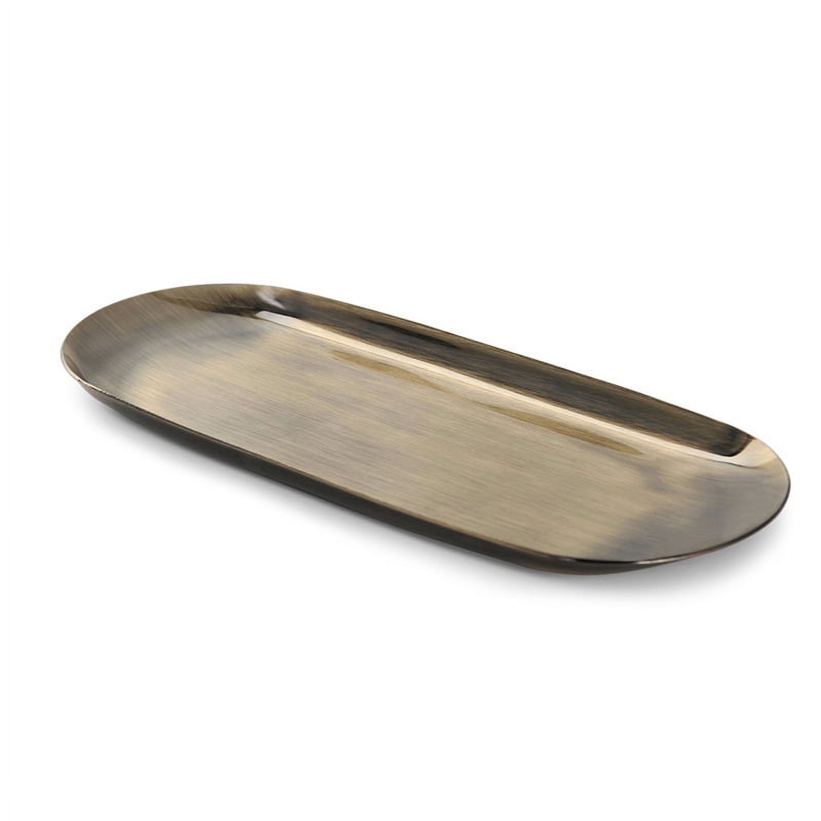 Plateau Ovale En Acier Inoxydable Zerodis - Organisateur Pour Bougies, Thé, Fruits Ou Cosmétiques