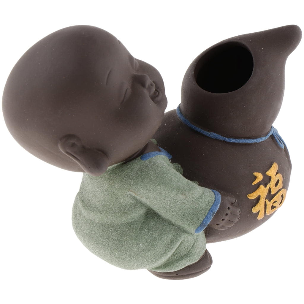 Chinese handmade tea pet statue historical figurine monk tea play yixing zisha 