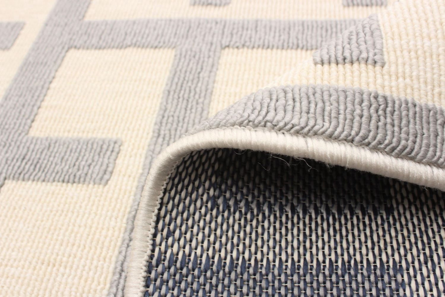 ECARPET Indoor/Outdoor for Balcony, Patio and Garden Villa Light Grey Rug