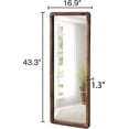thumbnail image 4 of Farmhouse Long Mirrors for Bedroom 16 X 43 Inch, Leaning Rustic Wood Frame Full Length Mirror, Rectangle Floor Length Mirror, Hanging Full Length Mirror Wall Decor for Living Room, 4 of 8