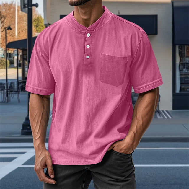 pstuiky Camisas casuales de manga corta para hombre, Blusas/camisetas casuales de verano para hombre, de color liso y cuello redondo camisetas de hombre xxxxxl