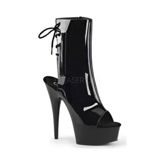 Pleaser Women's Sky-1020 8 Inch Heel Ankle Boots - Lace Up & Zipper, Platform, Textile Upper