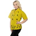 thumbnail image 3 of HAPPY BAY Women's Casual Solid Hawaiian Blouse Shirt T-Shirt Blouses Button Up Short Sleeve Dress Tee Shirts Tops for Women XL plus-size Medallion, Palm Tree, 3 of 3