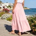 thumbnail image 4 of Tiered Maxi Skirt with Pockets, High Waisted A-Line Long Skirt, Casual Flowy Summer Skirt, 4 of 6