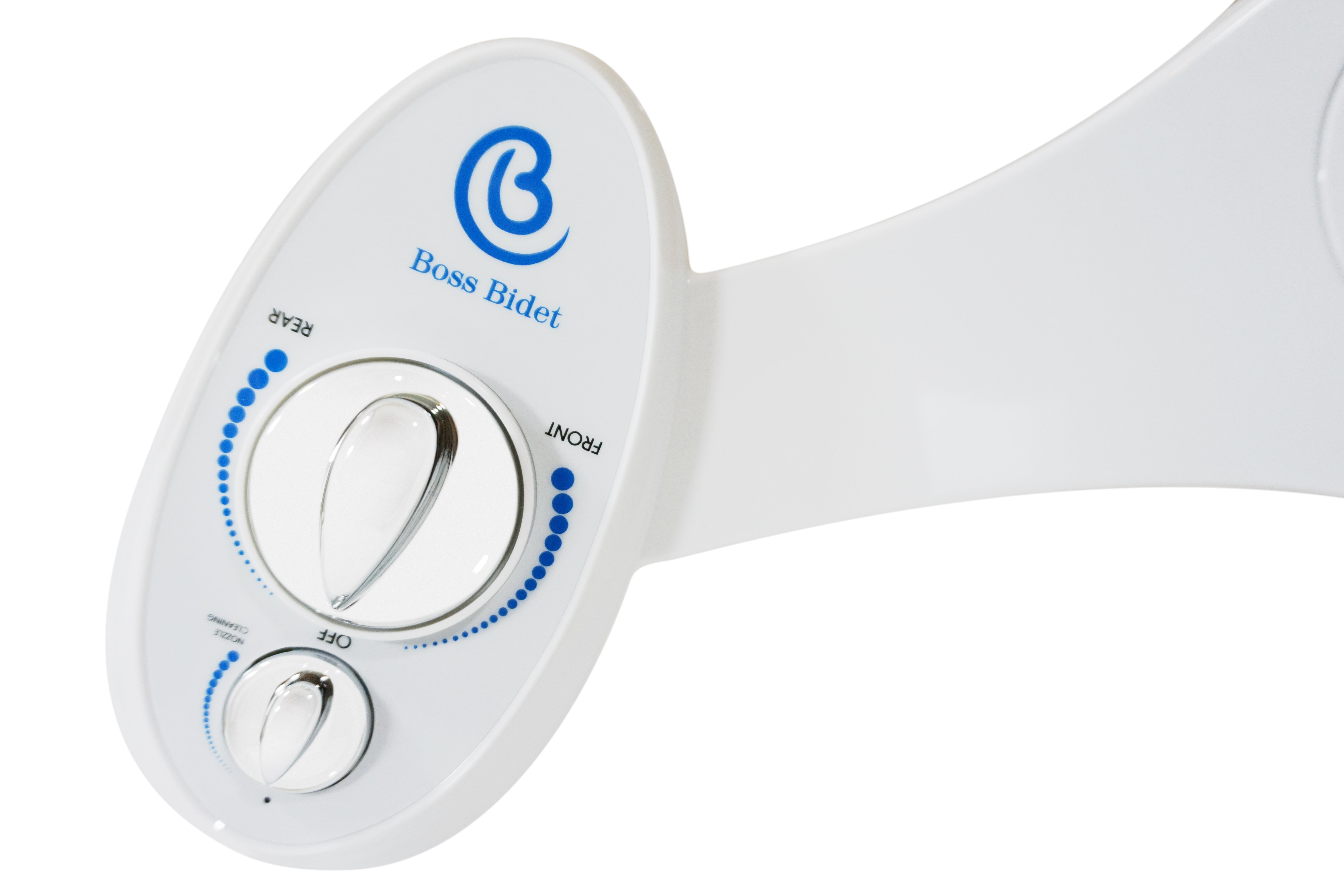 Boss Bidet Luxury Dual Nozzle Self Cleaning Non Electric Cleans Rear Toilet Attachment, White