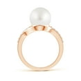 thumbnail image 2 of ANGARA Solitaire South Sea Cultured Pearl Bypass Ring with Diamonds in 14K Rose Gold for Women | June Birthstone, Birthday, Anniversary, Jewelry Gift for Women | Pearl Ring, 2 of 8