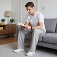 thumbnail image 6 of Mens Sweatpants Baggy Loose Fit Raw Hem Pants Casual Drawstring Pants Y2K Wide Leg Stretchy Pants with Pockets, 6 of 8