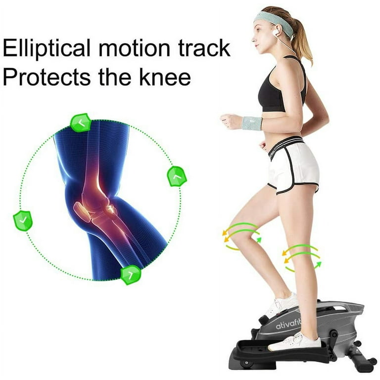 ATIVAFIT Mini Elliptical Pedal Machine Under Desk Bike Trainer Non Slip Adjustable Resistance With Display Monitor Walmart