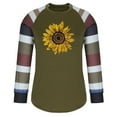 thumbnail image 4 of Chemises pour Femmes Imprimé Tournesol Couture Col Rond Manches Longues T-shirt Décontracté Grande Taille, 4 of 7