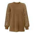 thumbnail image 5 of Womens Fall Raglan Balloon Lace Long Sleeve Shirts Knit Blouses Casual Loose Tunics Round Neck Blouses Tops, 5 of 6