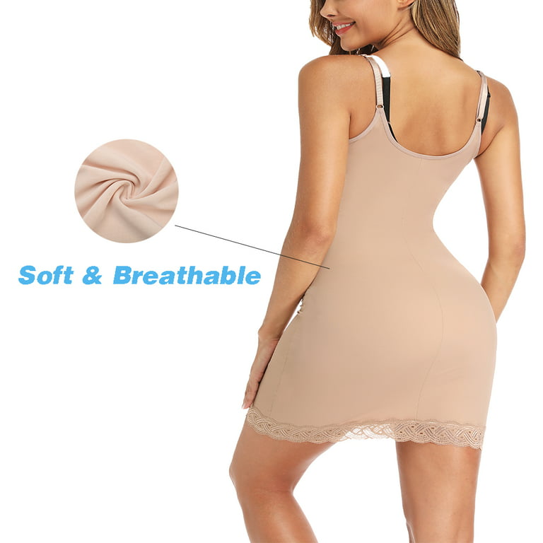 Joyshaper Full Slips for Women Under Dress Tummy Control Shapewear Slip  Seamless Slimming Shaping Dress Open Bust 