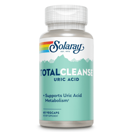 Solaray Total Cleanse Uric Acid | Tart Cherry, Bromelain, Quercetin and More | Joint Comfort Support | Vegan | 60 Caps