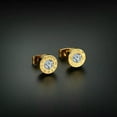 thumbnail image 4 of Silver/Gold/Rose Gold Roman Numerals CZ Earrings Women Stainless Steel Ear Studs, 4 of 6